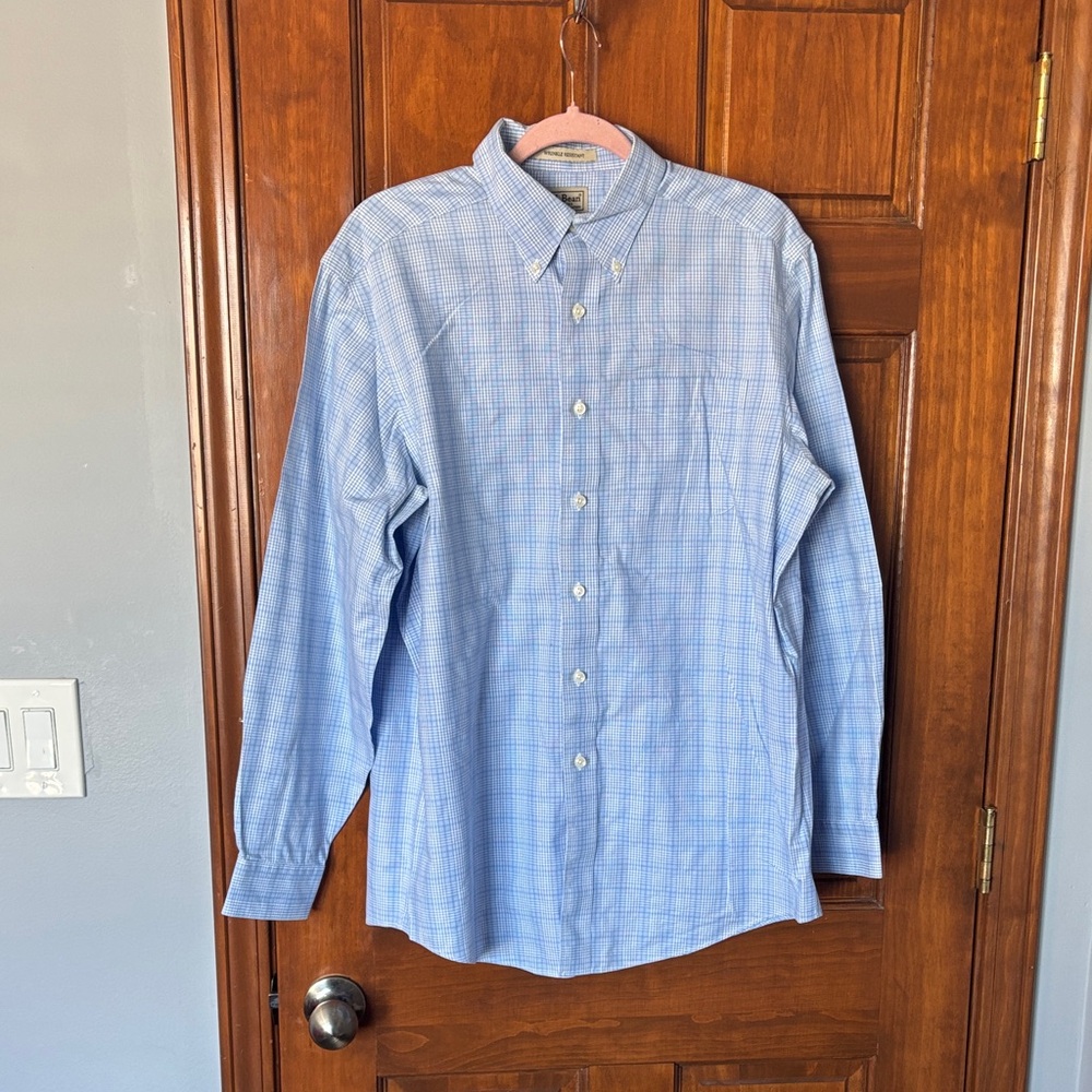 L.L. Bean Men's Wrinkle-Free Pinpoint Oxford Cloth Shirt Size MR